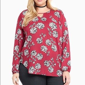 Floral Georgette Keyhole top